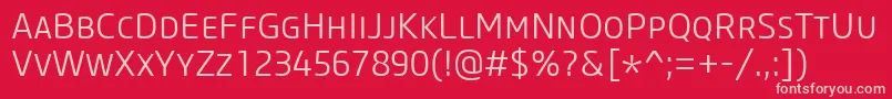 CoreSansMSc35Light Font – Pink Fonts on Red Background