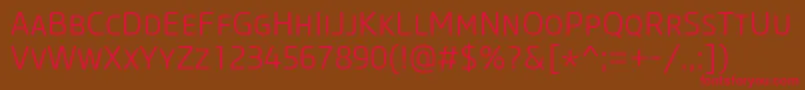 CoreSansMSc35Light Font – Red Fonts on Brown Background