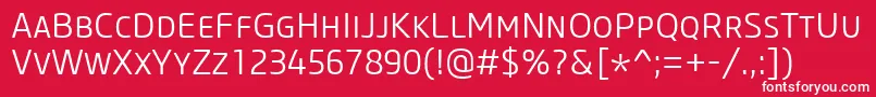 CoreSansMSc35Light Font – White Fonts on Red Background