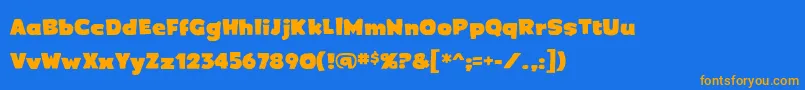 Saiba mais sobre a fonte Crimewavebb Fonte Crimewavebb – fontes laranjas em um fundo azul