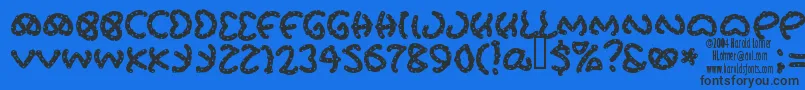 Pretzsalted Font – Black Fonts on Blue Background