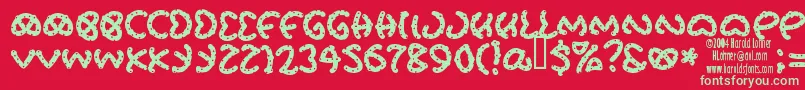 Pretzsalted Font – Green Fonts on Red Background