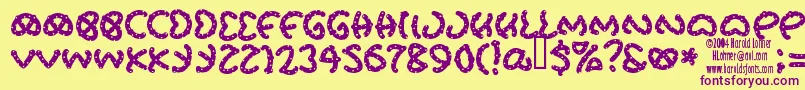 Pretzsalted Font – Purple Fonts on Yellow Background