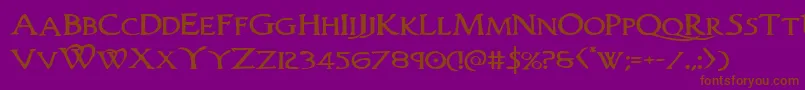 Woodgodexpand Font – Brown Fonts on Purple Background