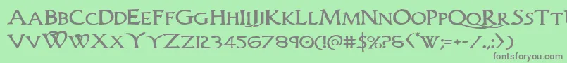 Woodgodexpand Font – Gray Fonts on Green Background