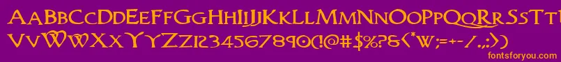 Woodgodexpand Font – Orange Fonts on Purple Background