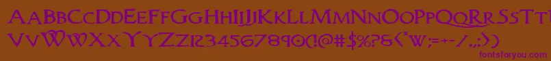 Woodgodexpand Font – Purple Fonts on Brown Background