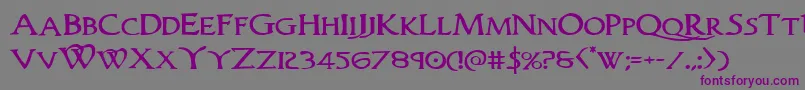 Woodgodexpand Font – Purple Fonts on Gray Background