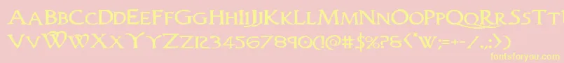 Woodgodexpand Font – Yellow Fonts on Pink Background