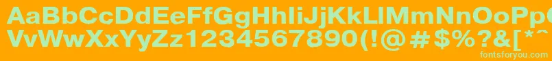 PragmaticaBold110b-Schriftart – Grüne Schriften auf orangefarbenem Hintergrund