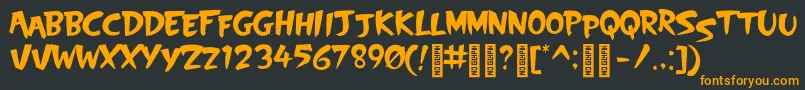 フォントSkyscrappersRegular – 黒い背景にオレンジの文字