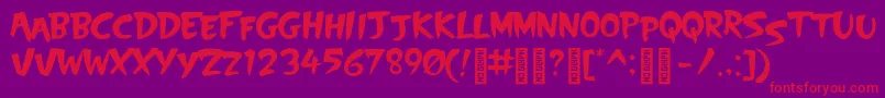 SkyscrappersRegular Font – Red Fonts on Purple Background