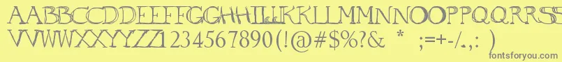 フォントToOgle – 黄色の背景に灰色の文字