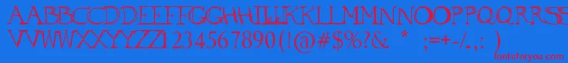 ToOgle Font – Red Fonts on Blue Background