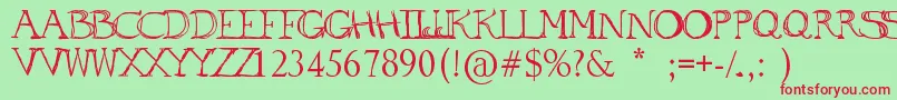 ToOgle Font – Red Fonts on Green Background