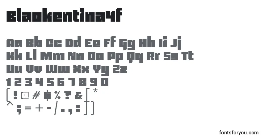Шрифт Blackentina4f – алфавит, цифры, специальные символы
