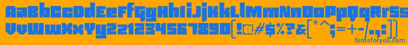 Blackentina4f Font – Blue Fonts on Orange Background