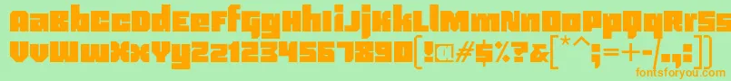 Blackentina4f Font – Orange Fonts on Green Background