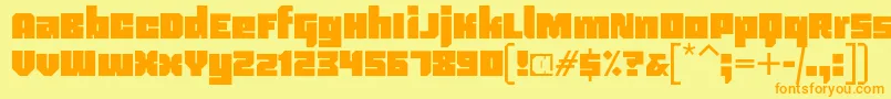 Blackentina4f Font – Orange Fonts on Yellow Background