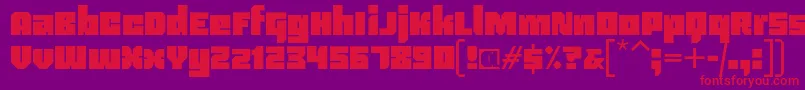フォントBlackentina4f – 紫の背景に赤い文字