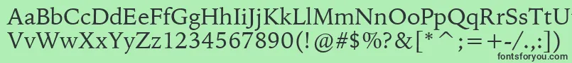 フォントBitstreamIowanOldStyleBt – 緑の背景に黒い文字