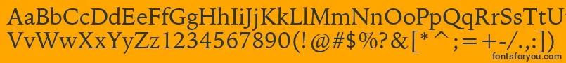 フォントBitstreamIowanOldStyleBt – 黒い文字のオレンジの背景
