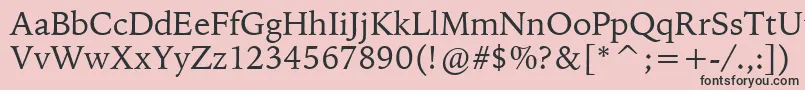 フォントBitstreamIowanOldStyleBt – ピンクの背景に黒い文字