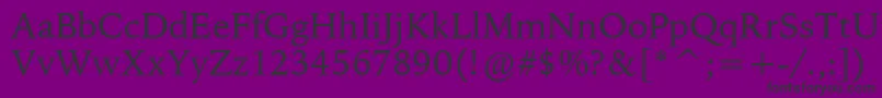 BitstreamIowanOldStyleBt-Schriftart – Schwarze Schriften auf violettem Hintergrund