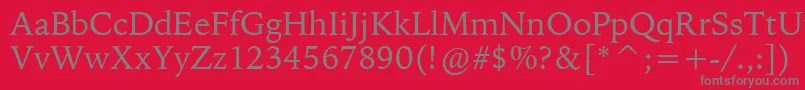Czcionka BitstreamIowanOldStyleBt – szare czcionki na czerwonym tle