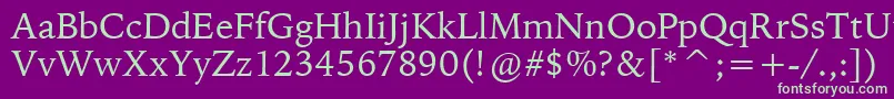 BitstreamIowanOldStyleBt Font – Green Fonts on Purple Background
