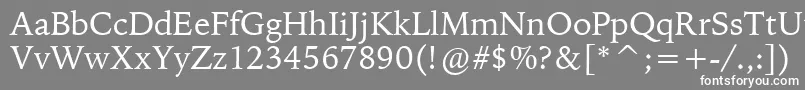 フォントBitstreamIowanOldStyleBt – 灰色の背景に白い文字