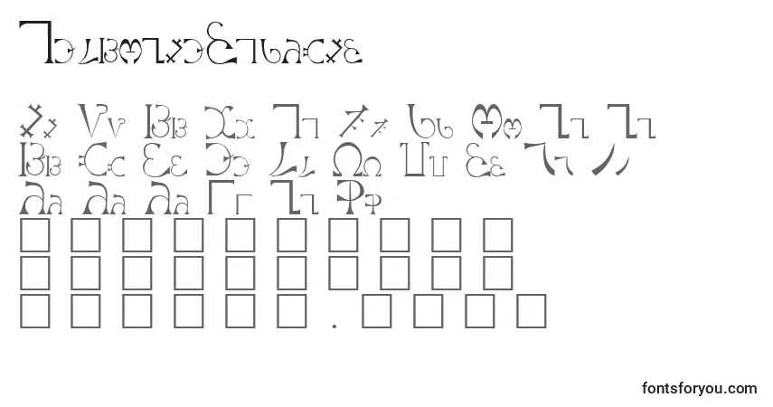 Czcionka EnochianRegular – alfabet, cyfry, specjalne znaki