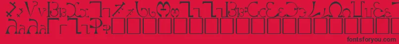 フォントEnochianRegular – 赤い背景に黒い文字