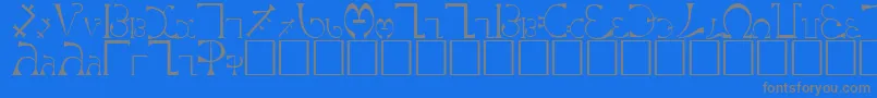 フォントEnochianRegular – 青い背景に灰色の文字