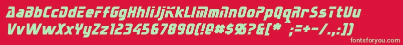 SternbachItalic Font – Green Fonts on Red Background