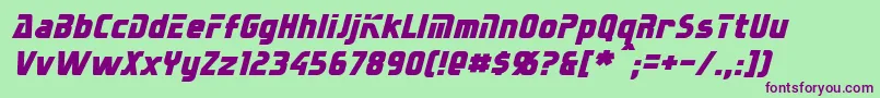 フォントSternbachItalic – 緑の背景に紫のフォント