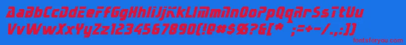 SternbachItalic Font – Red Fonts on Blue Background