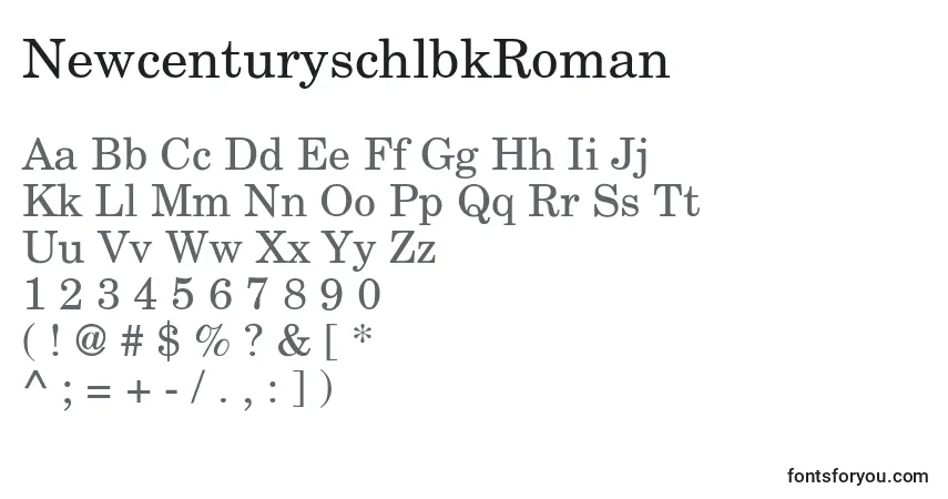 Шрифт NewcenturyschlbkRoman – алфавит, цифры, специальные символы