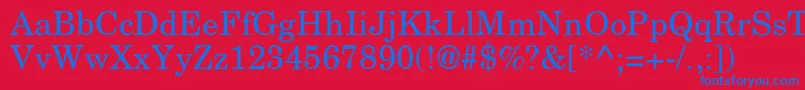 NewcenturyschlbkRoman Font – Blue Fonts on Red Background