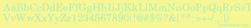 NewcenturyschlbkRoman Font – Green Fonts on Yellow Background