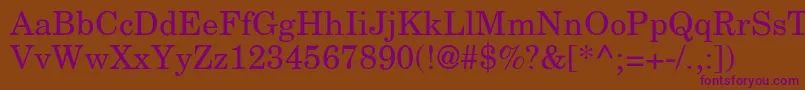 NewcenturyschlbkRoman Font – Purple Fonts on Brown Background