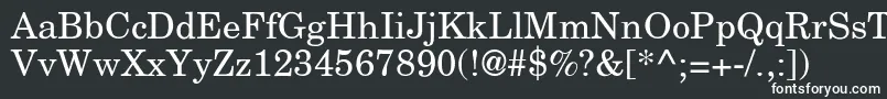 フォントNewcenturyschlbkRoman – 黒い背景に白い文字