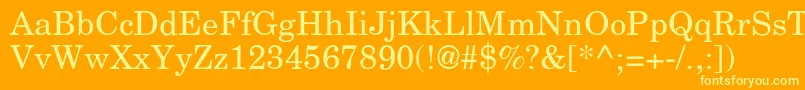 NewcenturyschlbkRoman Font – Yellow Fonts on Orange Background