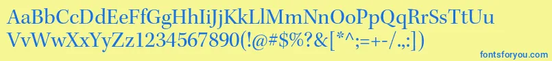 KeplerstdSubh Font – Blue Fonts on Yellow Background