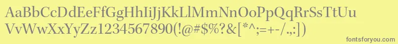 KeplerstdSubh Font – Gray Fonts on Yellow Background