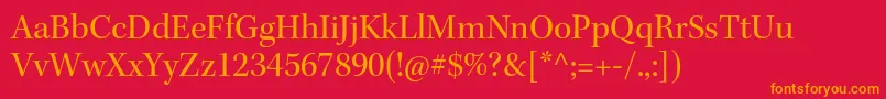 KeplerstdSubh Font – Orange Fonts on Red Background