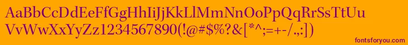 KeplerstdSubh Font – Purple Fonts on Orange Background