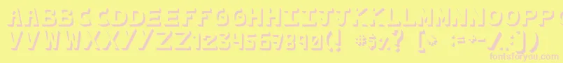 CachetonaLlena-fontti – vaaleanpunaiset fontit keltaisella taustalla