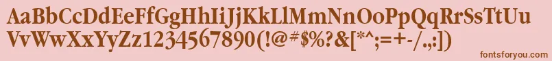 GaramondnarrowettBold Font – Brown Fonts on Pink Background