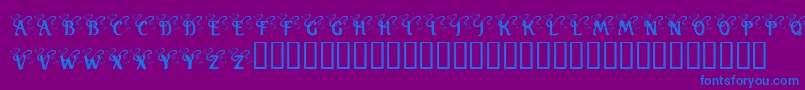 KrWeddingBells Font – Blue Fonts on Purple Background